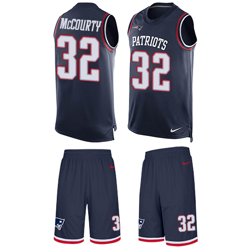 Men's Limited Devin McCourty Nike Jersey Navy Blue - #32 Tank Top Suit NFL New England Patriots